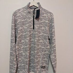 NEW TAGS ON Cutter & Buck Athletic 3/4 Zip in White Camo Sz S